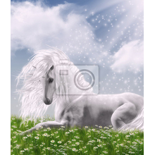 Фотообои - Белая лошадь в солнечном свете