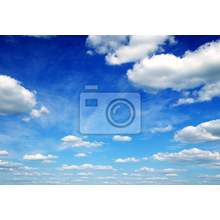 Фотообои на стену с голубыми облаками 