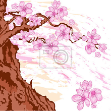 Арт-обои для стены -  Дерево сакуры
