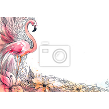 Арт-обои на стену - Фламинго