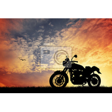Фотообои с мотоциклом на закате