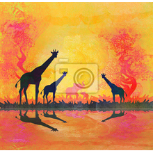 Арт-обои с жирафами
