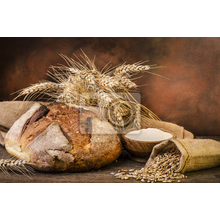 Фотообои - Натюрморт с хлебом и пшеницей