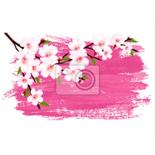 Арт-обои - Сакура на розовом фоне