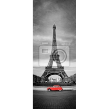 Фотообои - Эйфелева башня и красный авто