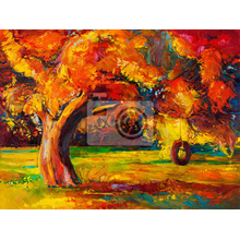 Арт-обои - Картина с осенью