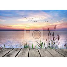 Фотообои - Нежный закат на озере