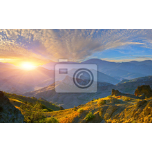Фотообои с горным пейзажем на рассвете