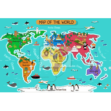 Фотообои - Детская карта мира