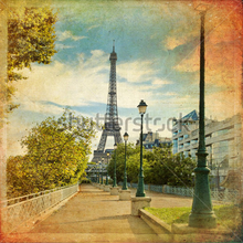 Эйфелева башня в Париже в винтажном стиле