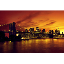 Фотообои с Бруклинским мостом на закате