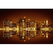 Фотообои с ночным Манхэттеном (сепия)