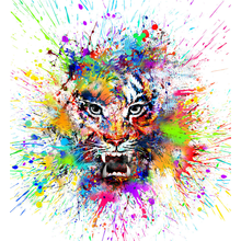 Арт-обои — Тигр и яркие краски