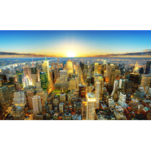 Фотообои с небоскребами Нью-Йорка на рассвете