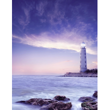 Фотообои с маяком в фиолетовых тонах