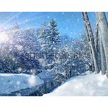 Фотообои с зимним пейзажем