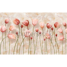 Фотообои 3Д с тюльпанами