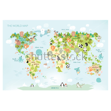 Карта мира для детской комнаты