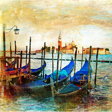Фреска на стену с лодками Венеция