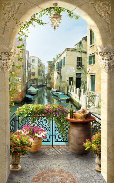 Фотообои на стену Венеция на балконе артикул 10008809