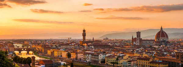 Фотообои "Флоренция на закате" (вид с высоты) артикул 10008747