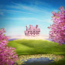 Фотообои со сказочным пейзажем и замком