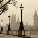 Фотообои с Лондоном в тумане (сепия)